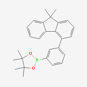 molecular formula C27H29BO2 B8263480 2-(3-(9,9-Dimethyl-9H-fluoren-4-yl)phenyl)-4,4,5,5-tetramethyl-1,3,2-dioxaborolane 