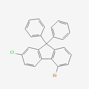 molecular formula C25H16BrCl B8263486 5-Bromo-2-chloro-9,9-diphenyl-9H-fluorene 