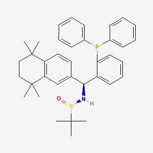 molecular formula C37H44NOPS B8263555 [S(R)]-N-((S)-(2-(Diphenylphosphino)phenyl)(5,6,7,8-tetrahydro-5,5,8,8-tetramethyl-2-naphthalenyl)methyl]-2-methyl-2-propanesulfinamide 