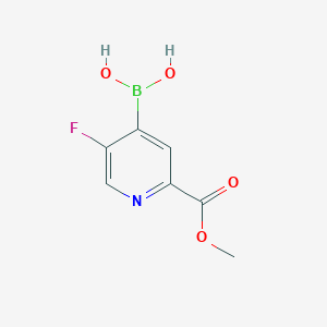 molecular formula C7H7BFNO4 B8263603 5-Fluoro-2-(methoxycarbonyl)pyridine-4-boronic acid pinacol ester 