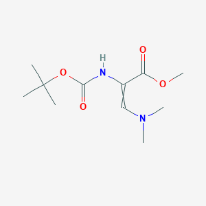 molecular formula C11H20N2O4 B8263682 Methyl 3-(dimethylamino)-2-[(2-methylpropan-2-yl)oxycarbonylamino]prop-2-enoate 