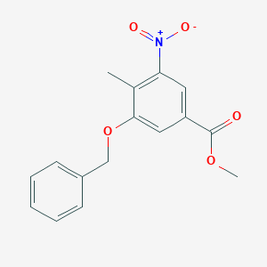 molecular formula C16H15NO5 B8263684 3-(Benzyloxy)-4-methyl-5-nitrobenzoic acid methyl ester 