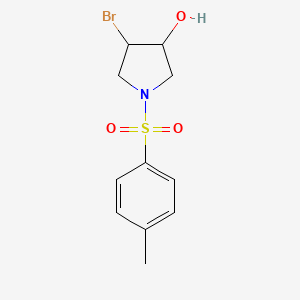 molecular formula C11H14BrNO3S B8263734 4-Bromo-1-[(4-methylphenyl)sulfonyl]pyrrolidin-3-ol 