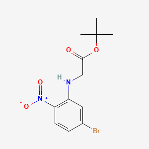 molecular formula C12H15BrN2O4 B8263773 Tert-butyl 2-((5-bromo-2-nitrophenyl)amino)acetate 
