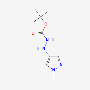 molecular formula C9H16N4O2 B8263778 Tert-butyl 2-(1-methyl-1H-pyrazol-4-YL)hydrazine-1-carboxylate 