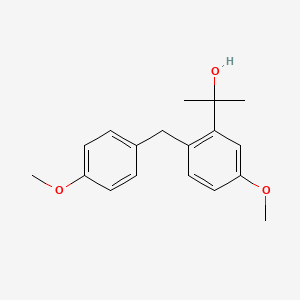 molecular formula C18H22O3 B8263820 2-(5-Methoxy-2-(4-methoxybenzyl)phenyl)propan-2-OL 