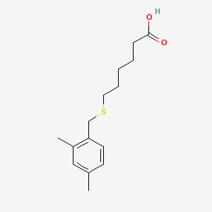 molecular formula C15H22O2S B8263826 6-((2,4-Dimethylbenzyl)thio)hexanoic acid 
