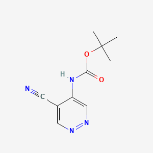 molecular formula C10H12N4O2 B8263952 Tert-butyl N-(5-cyanopyridazin-4-YL)carbamate 
