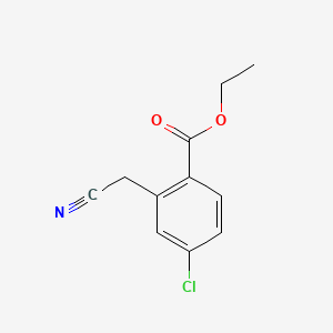molecular formula C11H10ClNO2 B8263988 Ethyl 4-chloro-2-(cyanomethyl)benzoate 