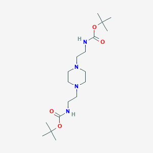 molecular formula C18H36N4O4 B8264019 DI-Tert-butyl (piperazine-1,4-diylbis(ethane-2,1-diyl))dicarbamate 