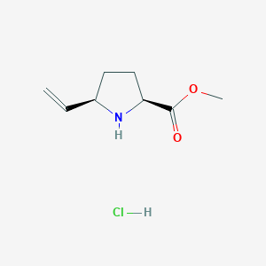 molecular formula C8H14ClNO2 B8264033 Methyl (2S,5R)-5-vinyl-2-pyrrolidinecarboxylate hydrochloride 