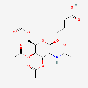molecular formula C18H27NO11 B8264084 4-(((2R,3R,4R,5R,6R)-3-Acetamido-4,5-diacetoxy-6-(acetoxymethyl)tetrahydro-2H-pyran-2-YL)oxy)butanoic acid 