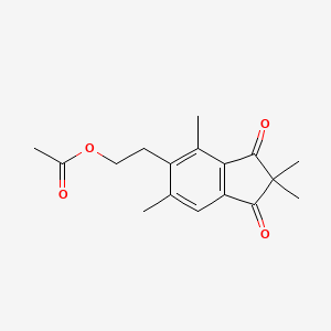 molecular formula C17H20O4 B8264099 2-(2,2,4,6-Tetramethyl-1,3-dioxo-2,3-dihydro-1H-inden-5-YL)ethyl acetate 