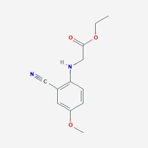 molecular formula C12H14N2O3 B8264156 Ethyl 2-[(2-cyano-4-methoxyphenyl)amino]acetate 