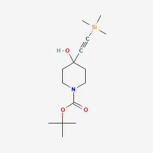 molecular formula C15H27NO3Si B8264165 1,1-Dimethylethyl 4-hydroxy-4-[(trimethylsilyl)ethynyl]-1-piperidinecarboxylate 