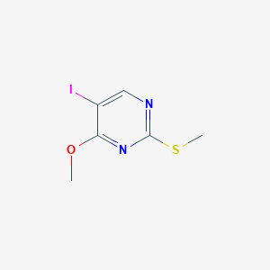 molecular formula C6H7IN2OS B8264173 5-Iodo-4-methoxy-2-(methylsulfanyl)pyrimidine 