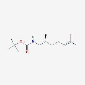 molecular formula C14H27NO2 B8264177 Tert-butyl N-[(2R)-2,6-dimethylhept-5-EN-1-YL]carbamate 