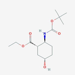 Ethyl (1S*,2S*,5S*)-2-{[(tert-butoxy)carbonyl]amino}-5-hydroxycyclohexane-1-carboxylate