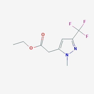 molecular formula C9H11F3N2O2 B8264273 Ethyl 2-(1-methyl-3-(trifluoromethyl)-1H-pyrazol-5-yl)acetate 