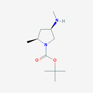molecular formula C11H22N2O2 B8264282 tert-Butyl (2S,4R)-2-methyl-4-(methylamino)pyrrolidine-1-carboxylate 