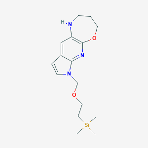 molecular formula C16H25N3O2Si B8264292 Trimethyl-[2-(14-oxa-2,4,10-triazatricyclo[7.5.0.03,7]tetradeca-1(9),2,5,7-tetraen-4-ylmethoxy)ethyl]silane 