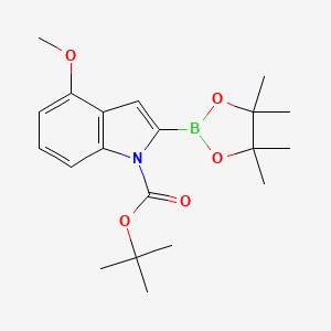 molecular formula C20H28BNO5 B8264313 tert-Butyl 4-methoxy-2-(4,4,5,5-tetramethyl-1,3,2-dioxaborolan-2-yl)-1H-indole-1-carboxylate 