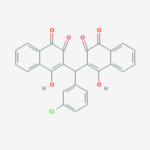 molecular formula C27H15ClO6 B8264334 3,3'-((3-Chlorophenyl)methylene)bis(4-hydroxynaphthalene-1,2-dione) 