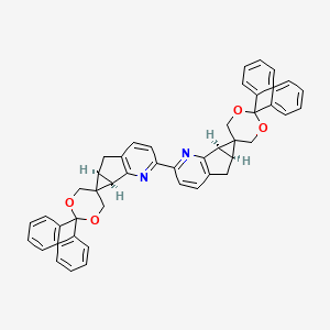 molecular formula C48H40N2O4 B8264359 (5aS,5a''S,6aR,6a''R)-2',2',2''',2'''-Tetraphenyl-2,2''-bispiro[cyclopropa[4,5]cyclopenta[1,2-b]pyridine-6,5'-[1,3]dioxane] 