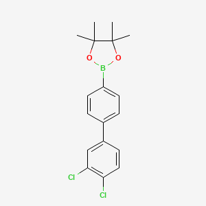 molecular formula C18H19BCl2O2 B8264378 2-(3',4'-Dichloro-[1,1'-biphenyl]-4-yl)-4,4,5,5-tetramethyl-1,3,2-dioxaborolane 