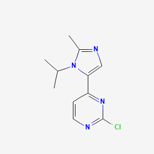 molecular formula C11H13ClN4 B8264589 2-chloro-4-(2-methyl-3-(propan-2-yl)-3H-imidazol-4-yl)pyrimidine 