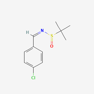 molecular formula C11H14ClNOS B8264596 (NZ)-N-[(4-chlorophenyl)methylidene]-2-methylpropane-2-sulfinamide 