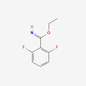molecular formula C9H9F2NO B8264600 Ethyl 2,6-difluorobenzene-1-carboximidate CAS No. 74237-17-5