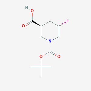 molecular formula C11H18FNO4 B8264608 (3S,5S)-1-(Tert-butoxycarbonyl)-5-fluoropiperidine-3-carboxylic acid 