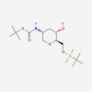 molecular formula C17H35NO5Si B8264637 tert-butyl N-[(3R,5S,6R)-6-{[(tert-butyldimethylsilyl)oxy]methyl}-5-hydroxyoxan-3-yl]carbamate 