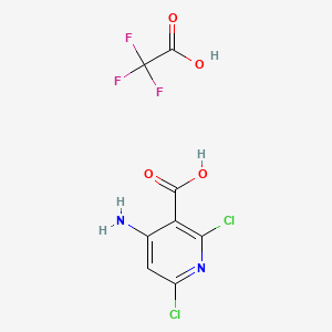 molecular formula C8H5Cl2F3N2O4 B8264640 4-Amino-2,6-dichloropyridine-3-carboxylic acid trifluoroacetic acid 