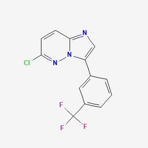 molecular formula C13H7ClF3N3 B8264690 6-氯-3-(3-(三氟甲基)苯基)咪唑并[1,2-b]哒嗪 