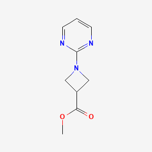 molecular formula C9H11N3O2 B8264869 1-Pyrimidin-2-yl-azetidine-3-carboxylic acid methyl ester 