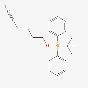 molecular formula C22H28OSi B8264880 Silane, (1,1-dimethylethyl)(5-hexynyloxy)diphenyl- CAS No. 128217-23-2