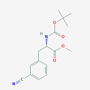molecular formula C16H20N2O4 B8264887 (S)-N-t-butoxycarbonyl-3-(3-cyanophenyl)alanine methyl ester 