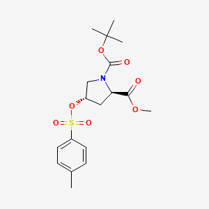 molecular formula C18H25NO7S B8264907 1-Tert-butyl 2-methyl (2R,4S)-4-[(4-methylbenzenesulfonyl)oxy]pyrrolidine-1,2-dicarboxylate 