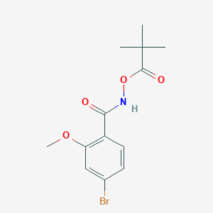 molecular formula C13H16BrNO4 B8264948 4-Bromo-2-methoxy-N-(pivaloyloxy)benzamide 