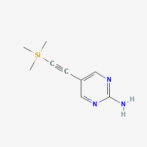 molecular formula C9H13N3Si B8264990 5-[(Trimethylsilyl)ethynyl]pyrimidin-2-amine CAS No. 857265-75-9