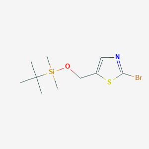 molecular formula C10H18BrNOSSi B8265029 2-Bromo-5-(((tert-butyldimethylsilyl)oxy)methyl)thiazole 