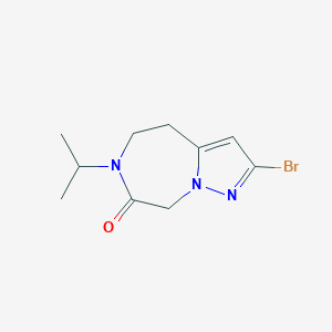 molecular formula C10H14BrN3O B8265052 2-Bromo-6-isopropyl-5,8-dihydro-4H-pyrazolo[1,5-d][1,4]diazepin-7-one 