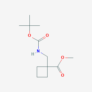 molecular formula C12H21NO4 B8265056 Tert-butyl 1-(methoxycarbonyl)cyclobutylmethylcarbamate 