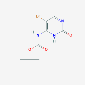 molecular formula C9H12BrN3O3 B8265143 Tert-butyl N-(5-bromo-2-hydroxypyrimidin-4-YL)carbamate 