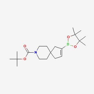 molecular formula C20H34BNO4 B8265155 Tert-butyl 3-(4,4,5,5-tetramethyl-1,3,2-dioxaborolan-2-yl)-8-azaspiro[4.5]dec-2-ene-8-carboxylate 