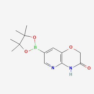 molecular formula C13H17BN2O4 B8265218 7-(4,4,5,5-tetramethyl-1,3,2-dioxaborolan-2-yl)-2H-pyrido[3,2-b][1,4]oxazin-3(4H)-one 