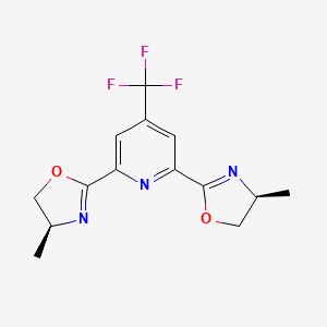molecular formula C14H14F3N3O2 B8265220 (4S,4'S)-2,2'-(4-(Trifluoromethyl)pyridine-2,6-diyl)bis(4-methyl-4,5-dihydrooxazole) 