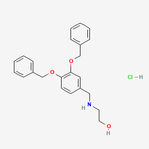 molecular formula C23H26ClNO3 B8265225 2-((3,4-Bis(benzyloxy)benzyl)amino)ethan-1-ol hydrochloride 